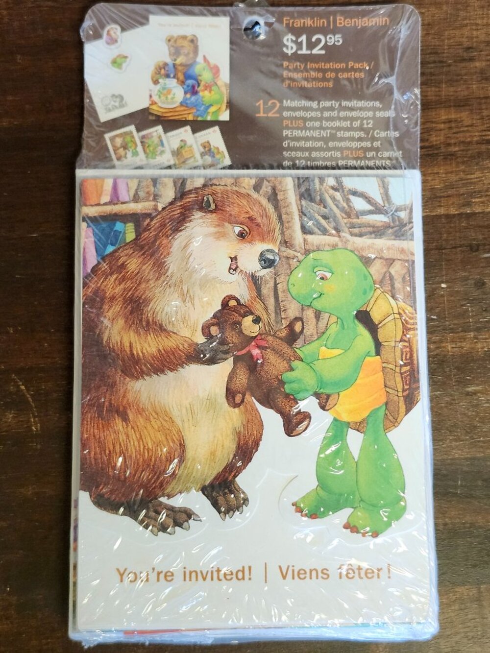 RARE CANADA POST Franklin the Turtle themed birthday party invitations BNIP